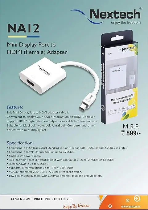 Mini DP-Display Port to HDMI Nextech NA12 -3.webp