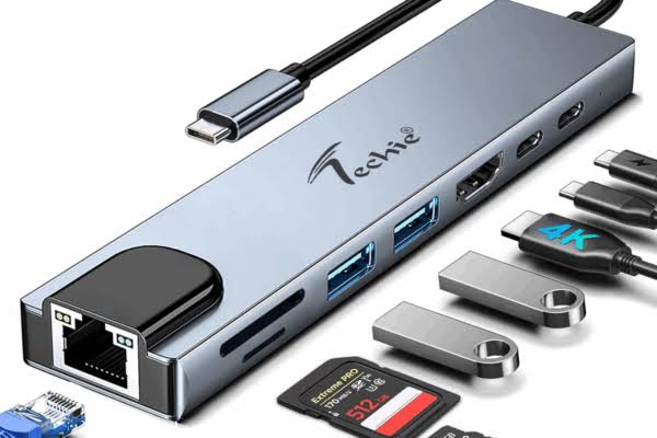 Convertor Techie Type C to HDMI/GL/U3.0/CR/Type C 8 in1HUBTC18