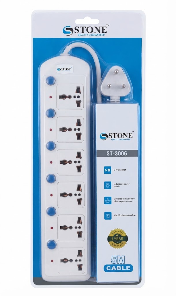 Spike Stone SP06 6 Socket 5Mt Ind Switch