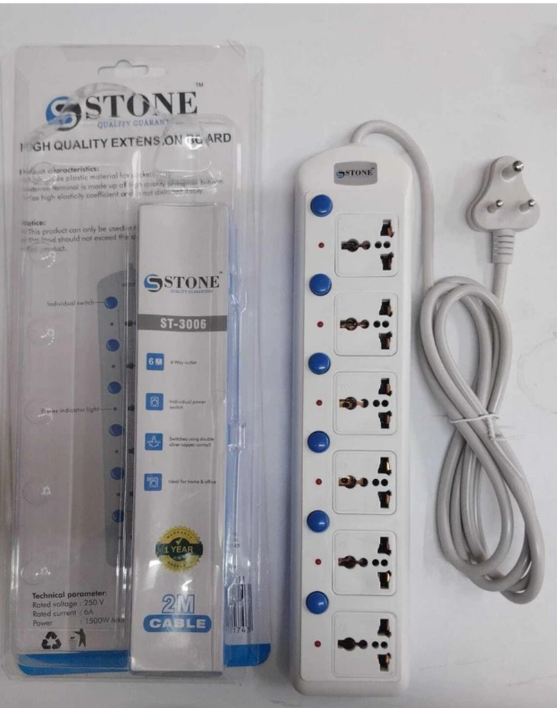 Spike Stone ST-3006 6 Socket 2Mt Ind Switch
