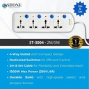 Spike Stone ST4-3004 4 Socket 5Mt Ind Switch
