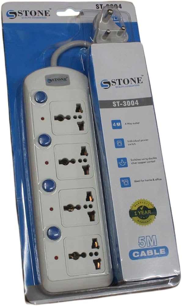 Spike Stone ST4-3004 4 Socket 5Mt Ind Switch
