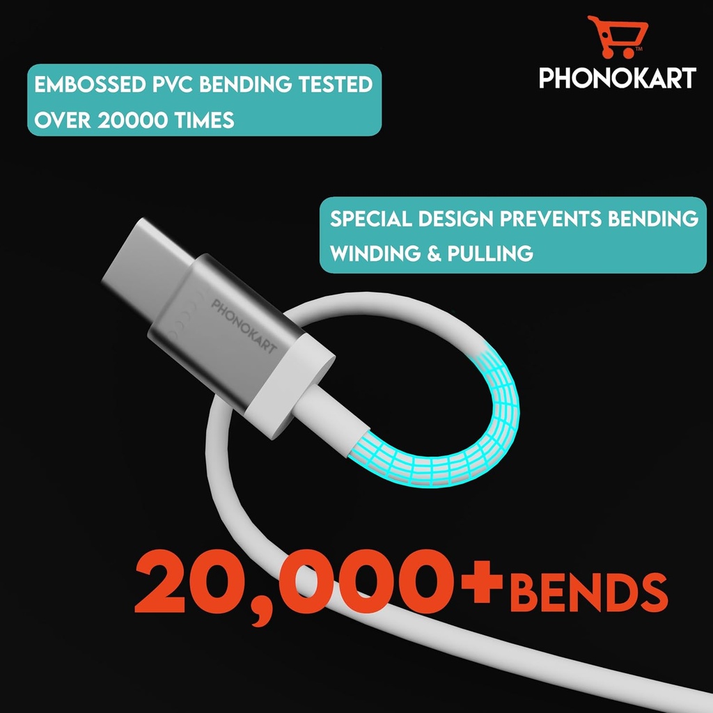 Cord Mobile Phonokart Type C to Type C 65W Glaze 1Mt