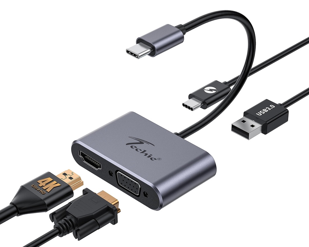 Convertor Techie Type C to HDMI/VGA/HUBTC12